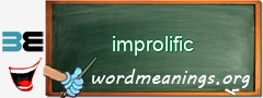 WordMeaning blackboard for improlific